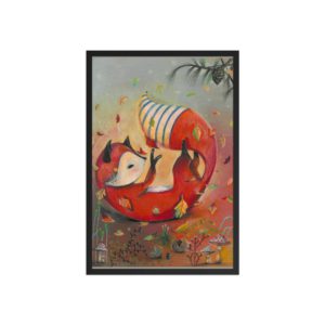 Playing in Falling Gold - Framed poster