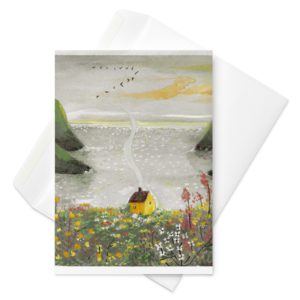 The Little House by the Endless Blue - Greeting card